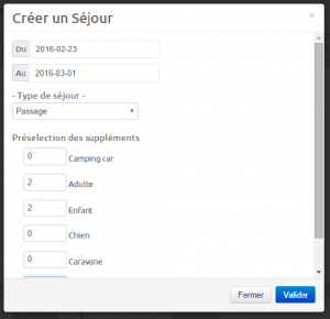 création rapide de séjour